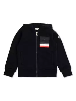 Толстовка с капюшоном на молнии Moncler Enfant, синий
