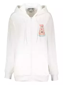 Толстовка с капюшоном на молнии Moschino, белый