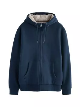 Толстовка с капюшоном на молнии Next, темно-синий