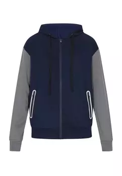 Толстовка с капюшоном на молнии OCY, морской синий