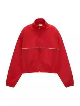 Толстовка с капюшоном на молнии Pull&Bear Zip-Up Hoodie, красный