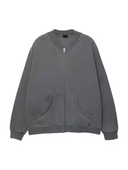 Толстовка с капюшоном на молнии Pull&Bear, темно-серый