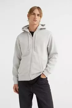Толстовка с капюшоном на молнии расслабленной посадки (2 шт.) H&amp;M, бирюзовый/светло-серый