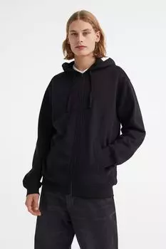 Толстовка с капюшоном на молнии расслабленной посадки (2 шт.) H&amp;M, черный/серый меланж