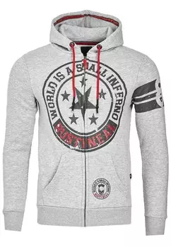 Толстовка с капюшоном на молнии Rusty Neal Zip-Up Hoodie, серый