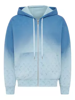 Толстовка с капюшоном на молнии с эффектом лунного омбре Marine Serre, синий