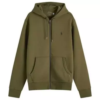 Толстовка с капюшоном на молнии с двойной вязкой Polo Ralph Lauren, зеленый
