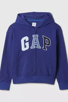 Толстовка с капюшоном на молнии с логотипом (4 13 лет) Gap, синий