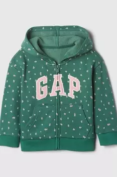 Толстовка с капюшоном на молнии с логотипом (6 мес 5 лет) Gap, зеленый