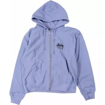 Толстовка с капюшоном на молнии с логотипом Stssy Stussy, цвет Taro Purple