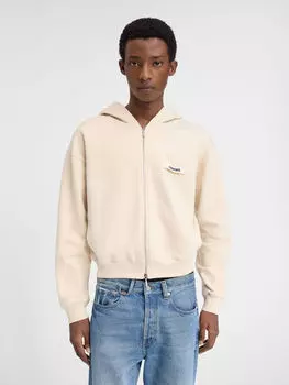 Толстовка с капюшоном на молнии с логотипом Grosgrain JACQUEMUS The Gros Grain zipped hoodie, бежевый