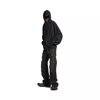 Толстовка с капюшоном на молнии с логотипом Security Tape BALENCIAGA, красный/черный