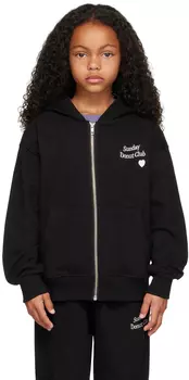 Толстовка с капюшоном на молнии с логотипом Kids Black Heart Logo SUNDAY DONUT CLUB