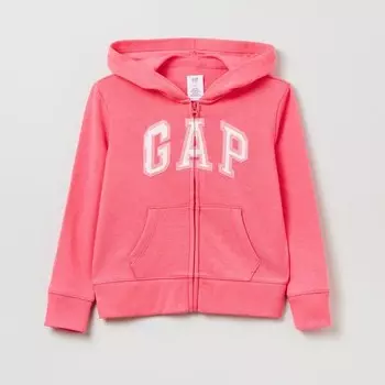 Толстовка с капюшоном на молнии с нашивкой-логотипом Gap, розовый