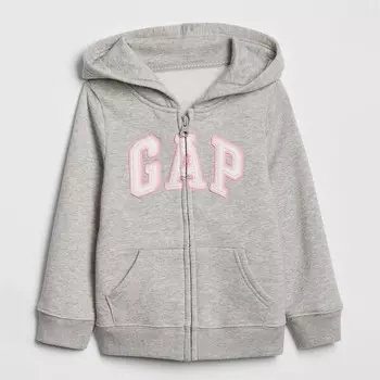 Толстовка с капюшоном на молнии с нашивкой-логотипом Gap, серый