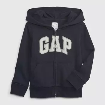 Толстовка с капюшоном на молнии с нашивкой-логотипом Gap, синий