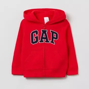 Толстовка с капюшоном на молнии с нашивкой-логотипом Gap, красный