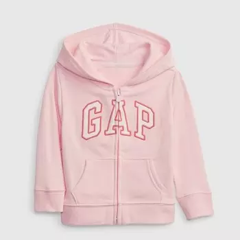 Толстовка с капюшоном на молнии с нашивкой-логотипом Gap, розовый