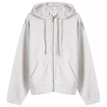 Толстовка с капюшоном на молнии с нашивкой в виде лисы Maison Kitsune, серый