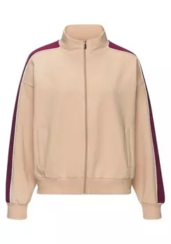 Толстовка с капюшоном на молнии s.Oliver Zip-Up Hoodie, бежевый