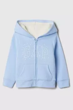 Толстовка с капюшоном на молнии с подкладкой из шерпы и логотипом (6 мес 5 лет) Gap, синий