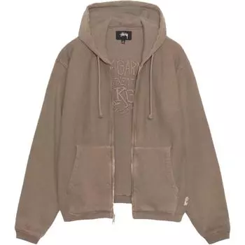 Толстовка с капюшоном на молнии с вафельной подкладкой Stussy, черный