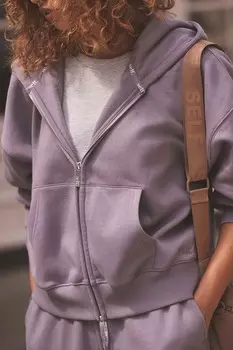 Толстовка с капюшоном на молнии Self., фиолетовый