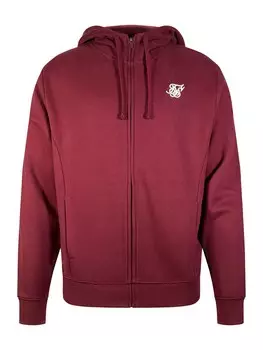 Толстовка с капюшоном на молнии SikSilk, бордовый