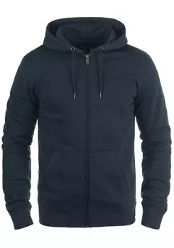 Толстовка с капюшоном на молнии !Solid Berti, темно-синий