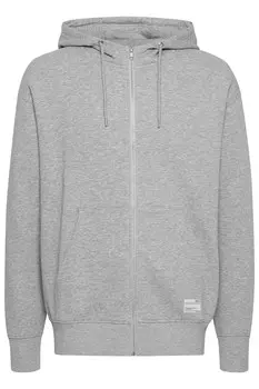 Толстовка с капюшоном на молнии !Solid Zip-Up Hoodie LENZ, серый