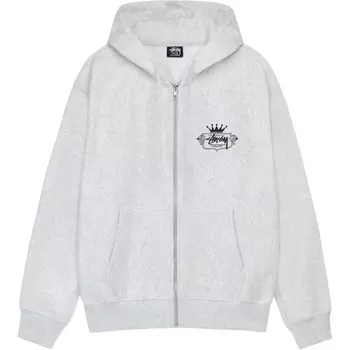 Толстовка с капюшоном на молнии, созданная на века Stussy, черный