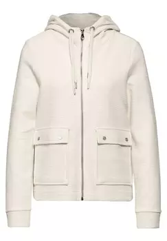 Толстовка с капюшоном на молнии STREET ONE Zip-Up Hoodie, бежевый
