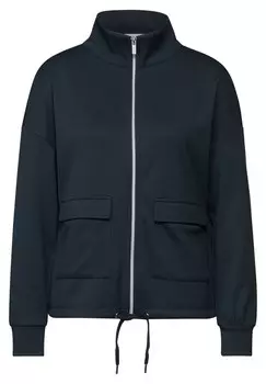 Толстовка с капюшоном на молнии STREET ONE, темно-зеленый