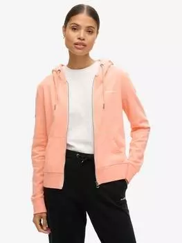 Толстовка с капюшоном на молнии Superdry, цвет Peach Amber Pink