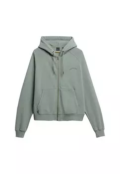 Толстовка с капюшоном на молнии Superdry Essential, пастельный зеленый
