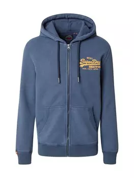 Толстовка с капюшоном на молнии Superdry, темно-синий