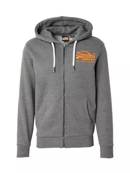 Толстовка с капюшоном на молнии Superdry Zip-Up Hoodie, пятнистый серый