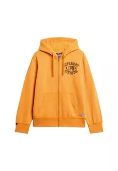 Толстовка с капюшоном на молнии Superdry Zip-Up Hoodie, оранжевый