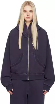 Толстовка с капюшоном на молнии темно-синего цвета Entire Studios, Ink