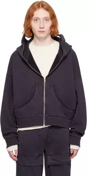Толстовка с капюшоном на молнии темно-синего цвета Entire Studios, Ink
