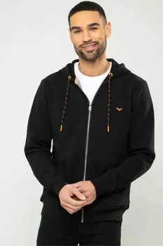 Толстовка с капюшоном на молнии Threadbare, черный