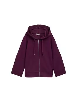 Толстовка с капюшоном на молнии TOM TAILOR Zip-Up Hoodie, цвет blackberry