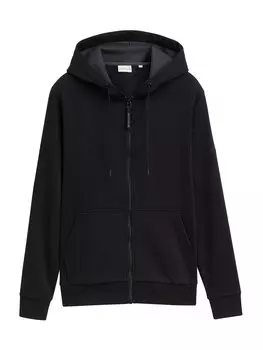 Толстовка с капюшоном на молнии TOM TAILOR Zip-Up Hoodie, черный