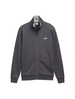 Толстовка с капюшоном на молнии TOM TAILOR, темно-серый