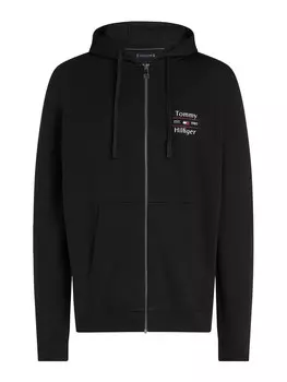 Толстовка с капюшоном на молнии TOMMY HILFIGER, черный