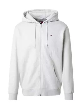 Толстовка с капюшоном на молнии Tommy Jeans Zip-Up Hoodie, светло-серый