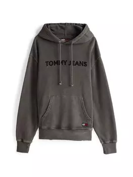 Толстовка с капюшоном на молнии Tommy Jeans Tonal Embroidery, серый