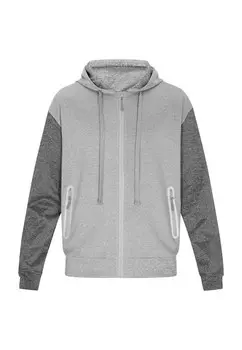 Толстовка с капюшоном на молнии TUFFSKULL, цвет Light grey/Dark grey
