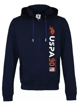 Толстовка с капюшоном на молнии U.S. POLO ASSN., темно-синий