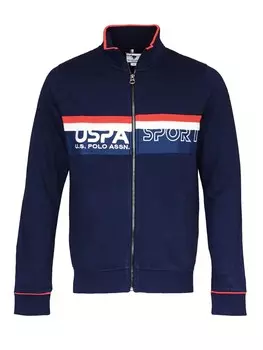 Толстовка с капюшоном на молнии U.S. POLO ASSN., темно-синий